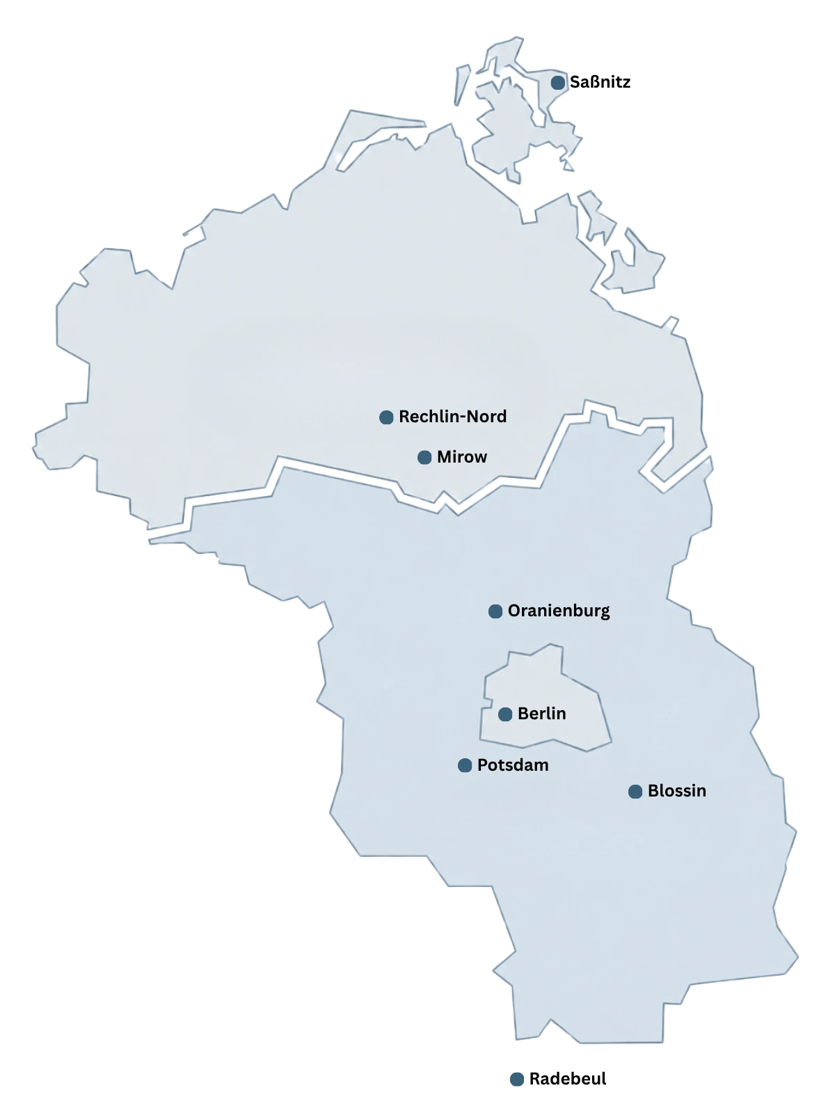 Karte Berlin und Mecklenburg